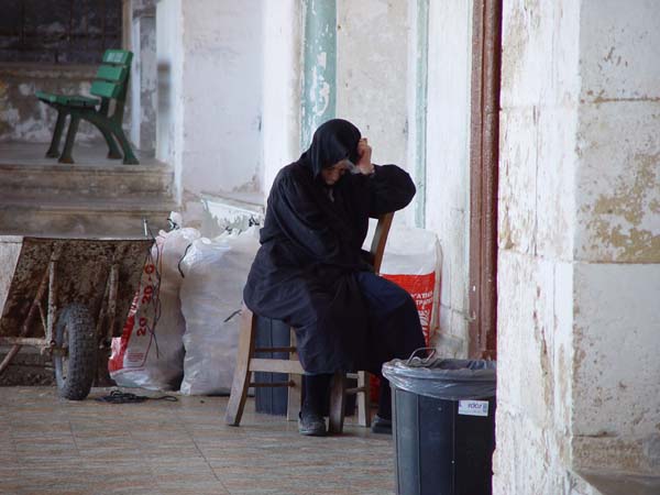 Nun outside Apostolos Andreas Monastery 3