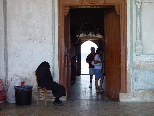 Nun outside Apostolos Andreas Monastery 1